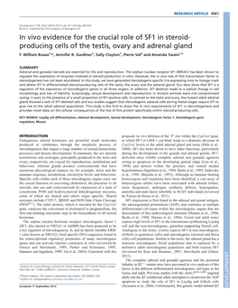 Producing Cells of the Testis, Ovary and Adrenal Gland F