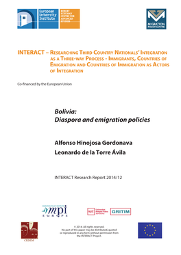 Bolivia: Diaspora and Emigration Policies