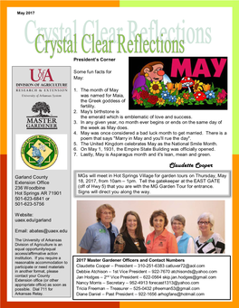 Garland County Master Gardener Newsletter