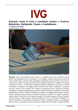 Il Vostro Giornale - 1 / 2 - 01.10.2021 2