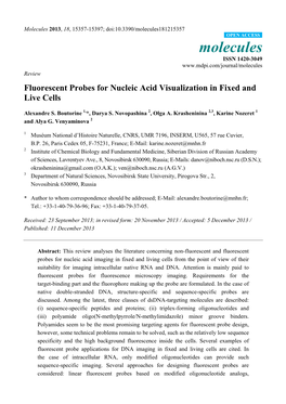 Fluorescent Probes for Nucleic Acid Visualization in Fixed and Live Cells