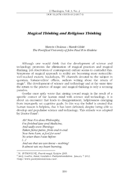 Magical Thinking and Religious Thinking