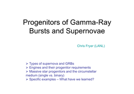 Progenitors of Gamma-Ray Bursts and Supernovae