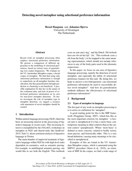 Detecting Novel Metaphor Using Selectional Preference Information