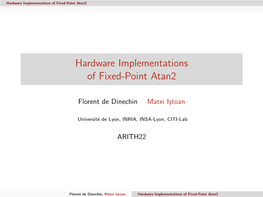 Hardware Implementations of Fixed-Point Atan2