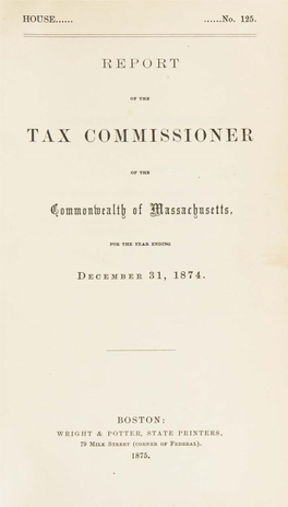 TAX COMMISSIONER Commonwealth of Massachusetts