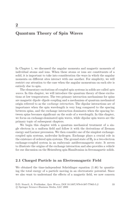 2 Quantum Theory of Spin Waves