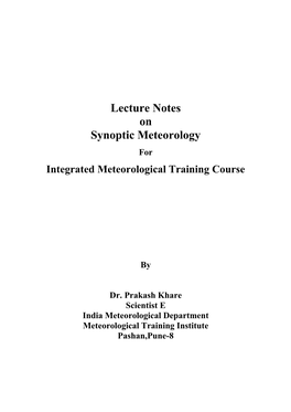 Synoptic Meteorology