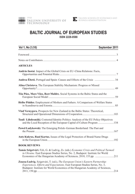Baltic Journal of European Studies ISSN 2228-0588