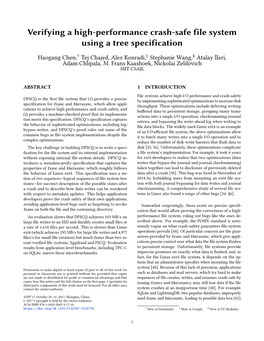 Verifying a High-Performance Crash-Safe File System Using a Tree Specification