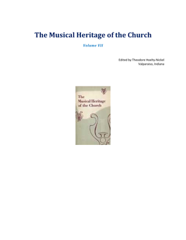 The Musical Heritage of the Church