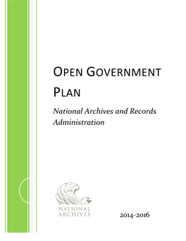 OPEN GOVERNMENT PLAN National Archives and Records Administration