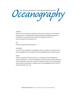 THE OFFICIAL Magazine of the OCEANOGRAPHY SOCIETY