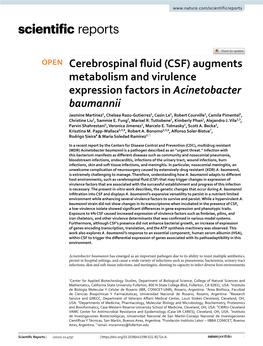 Augments Metabolism and Virulence Expression Factors in Acinetobacter Baumannii