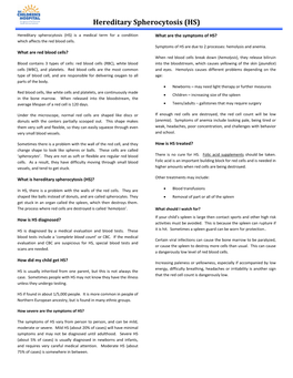 Hereditary Spherocytosis (HS)
