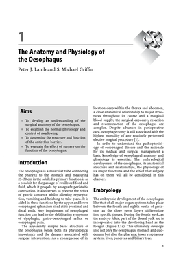 1 the Anatomy and Physiology of the Oesophagus