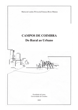 CAMPOS DE COIMBRA Do Rural Ao Urbano
