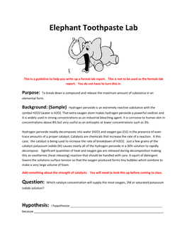 Elephant Toothpaste Lab