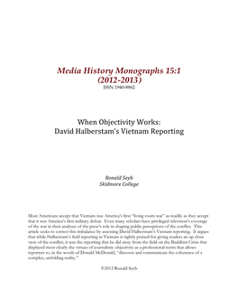 Media History Monographs 15:1 (2012-2013) ISSN 1940-8862