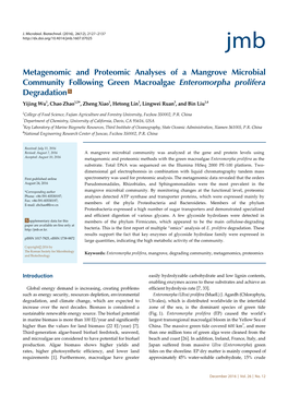 Metagenomic and Proteomic Analyses of a Mangrove Microbial