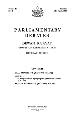 Parliamentary Debates