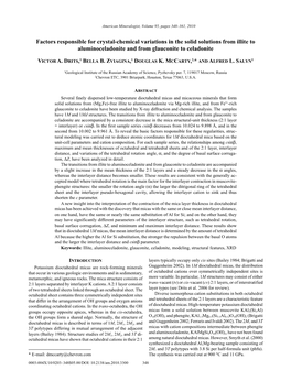 Factors Responsible for Crystal Chemical Variations in The