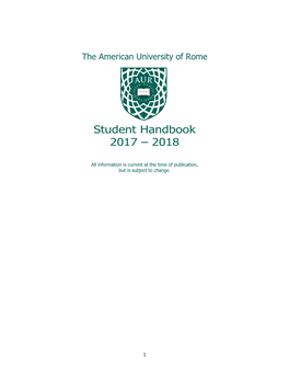 Student Handbook 2017 – 2018