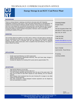 Energy Storage in an IGCC Coal Power Plant