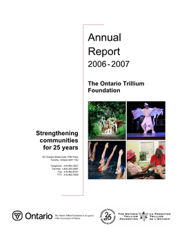 Annual Report for the Fiscal Year 2006-2007