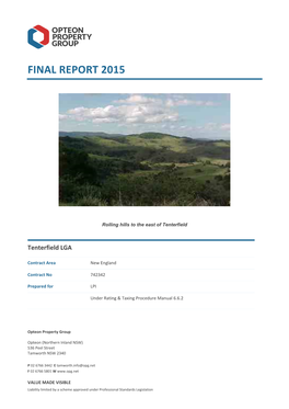 Tenterfield Final Report 2015