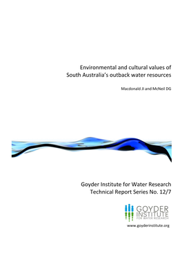Goyder Institute for Water Research Technical Report Series No. 12/7