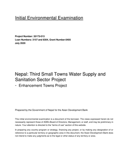 35173-013: Third Small Towns Water Supply and Sanitation Sector Project