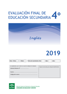 Evaluación Final De Educación Secundaria 4º