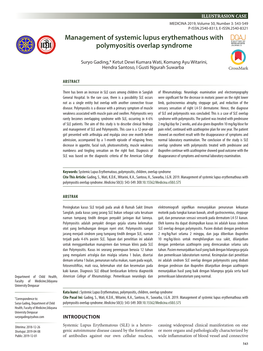 Management of Systemic Lupus Erythemathous with Polymyositis Overlap Syndrome