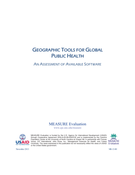 Geographic Tools for Global Public Health