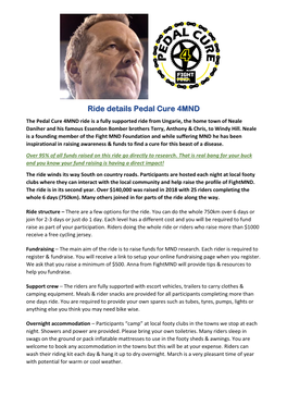 Ride Details Pedal Cure 4MND