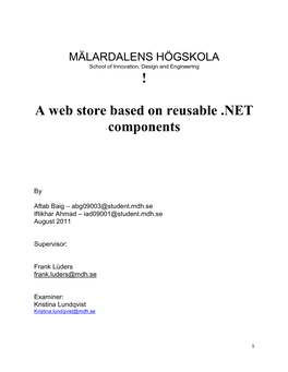 ! a Web Store Based on Reusable .NET Components