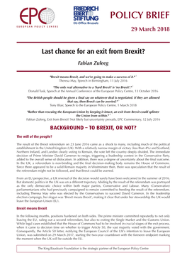 Last Chance for an Exit from Brexit?