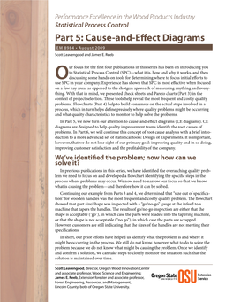 Statistical Process Control, Part 5: Cause-And-Effect Diagrams