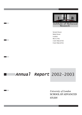 Annual Report 2002-03 Final Version 050304 Second