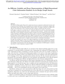 An Efficient, Scalable and Exact Representation of High-Dimensional Color Information Enabled Via De Bruijn Graph Search