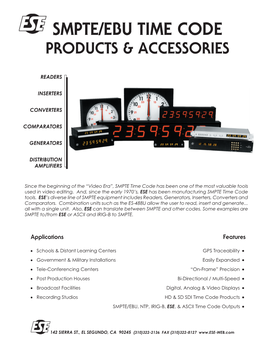 Smpte/Ebu Time Code Products & Accessories