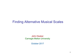 Finding Alternative Musical Scales