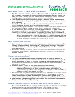 Animal Research in the US