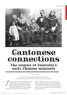 Cantonese Connections the Origins of Australia’S Early Chinese Migrants