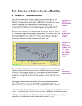 Unit 4 Glaciation, Surficial Deposits, Soils and Landslides