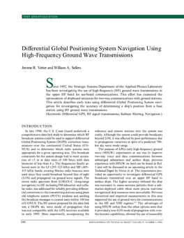 Differential Global Positioning System Navigation Using High-Frequency Ground Wave Transmissions