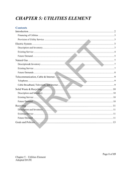 Chapter 5: Utilities Element