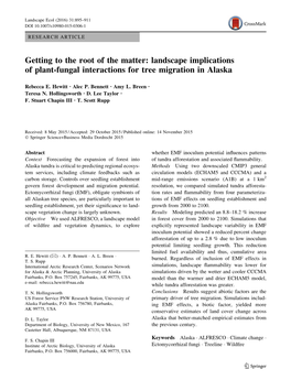 Landscape Implications of Plant-Fungal Interactions for Tree Migration in Alaska