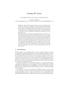 Costing JIT Traces